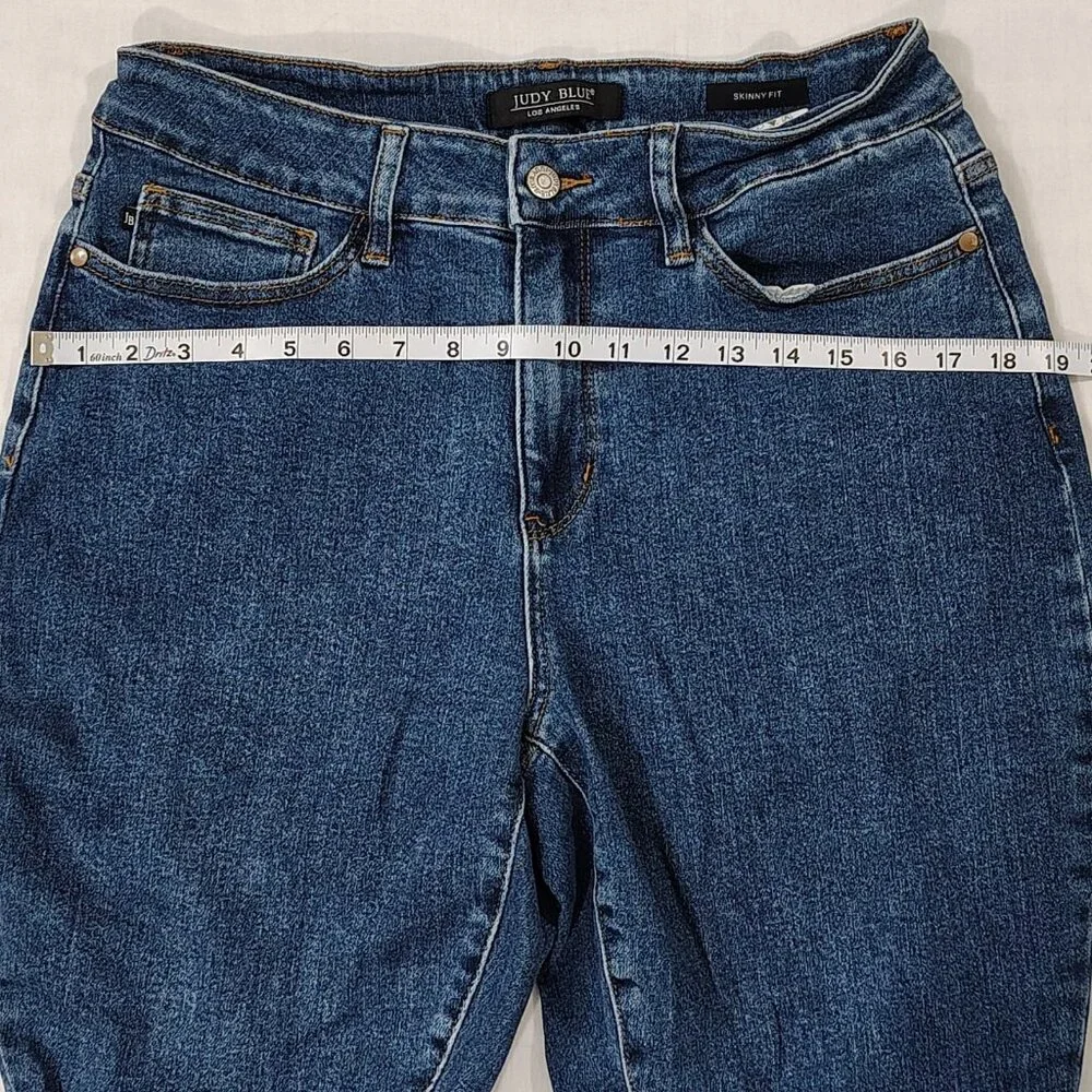 Judy Blue Skinny Fit Jeans Womens Size 14W High Rise Blue Denim Pockets Stretch - Picture 9 of 16